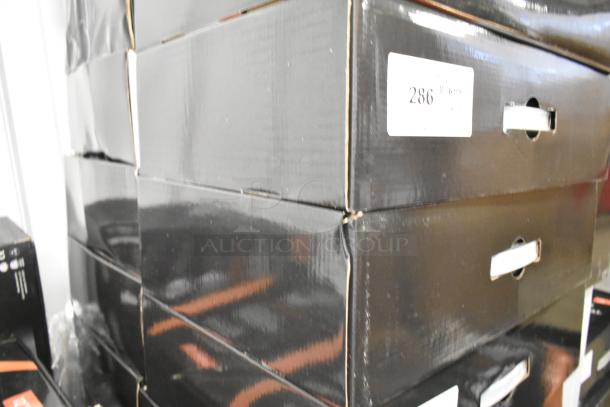 Four AvaMix 928IBHDW10 immersion blender boxes, new condition, visible scratch and dent markings.