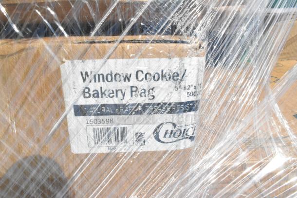 Clear wrapped package labeled "Window Cookie/Bakery Bag," 5 1/2" x 7 3/4", 500 count, Choice brand.