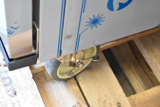 Brand new Alto Shaam 1750-SK commercial smoker oven, stainless steel, on pallet. Features 230V, 1-phase power.