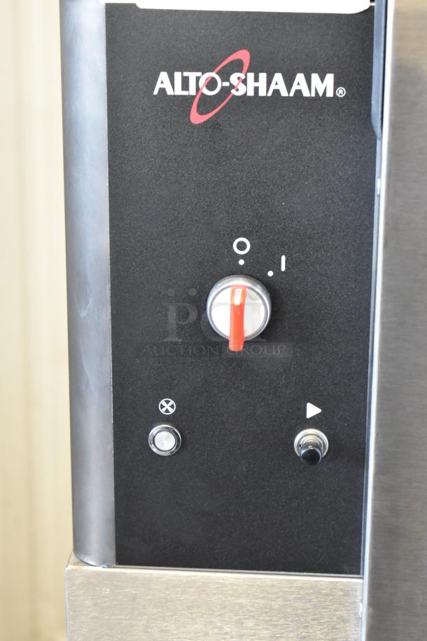 Brand new Alto Shaam AR-7EVH commercial rotisserie oven, stainless steel, control panel view, 240V, 1 phase.