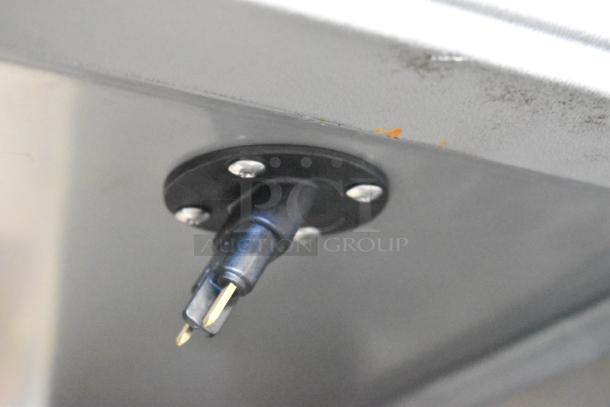 Close-up of electrical plug on Alto Shaam QC3-3 commercial quickchiller, stainless steel, 115 volts, new condition.