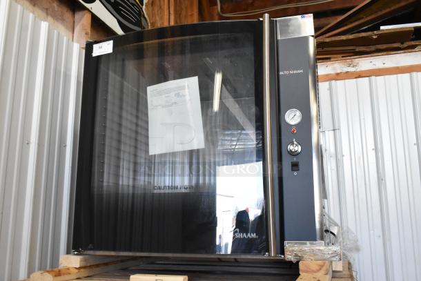 New Alto Shaam AR-7H stainless steel heated cabinet, 8-pan capacity, 208-240V, 1-phase. Insulated, in box, with control panel.