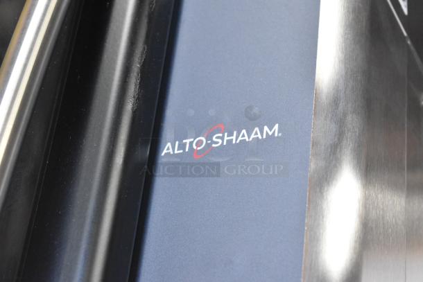 Brand new Alto Shaam AR-7H stainless steel commercial heated cabinet, 1/2 height, 8-pan capacity, logo visible.
