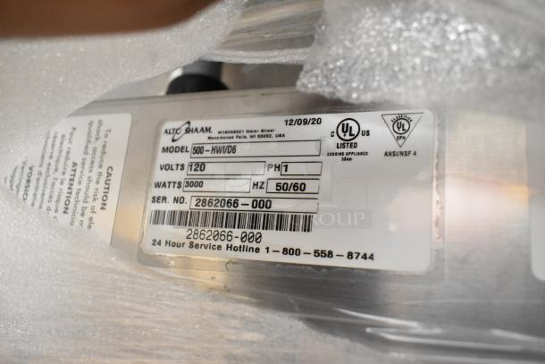 Alto Shaam 500-HWI/D6 stainless steel hot food well, brand new in box, with independent controls, 6" deep pans.