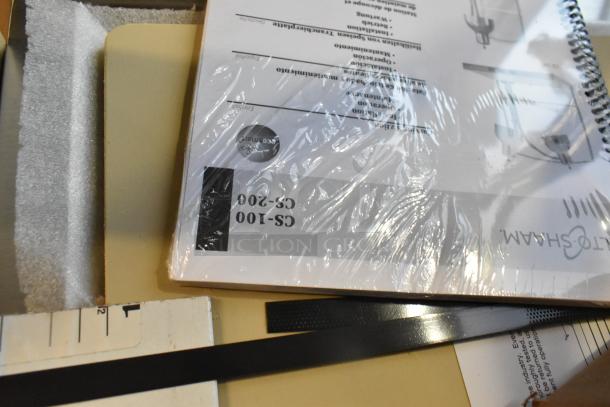 Alto Shaam CS-200 carving station, brand new in box. Dual lamp, stainless steel, 230V, 1 phase. Manual included.