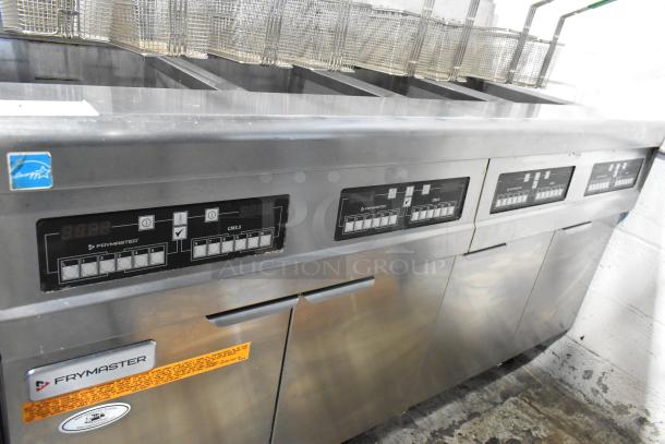 2021 Frymaster FPPH455CSE Stainless Steel Commercial Floor Style Natural Gas Powered 4 Bay Deep Fat Fryer w/ 8 Metal Fry Baskets and Filtration System on Commercial Casters. 80,000 BTU. - Image 5 of 18