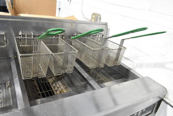 2021 Frymaster FPPH455CSE Stainless Steel Commercial Floor Style Natural Gas Powered 4 Bay Deep Fat Fryer w/ 8 Metal Fry Baskets and Filtration System on Commercial Casters. 80,000 BTU. - Image 7 of 18