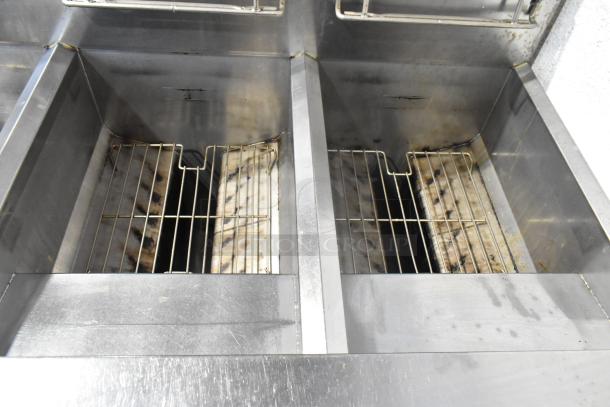 2021 Frymaster FPPH455CSE Stainless Steel Commercial Floor Style Natural Gas Powered 4 Bay Deep Fat Fryer w/ 8 Metal Fry Baskets and Filtration System on Commercial Casters. 80,000 BTU. - Image 9 of 18