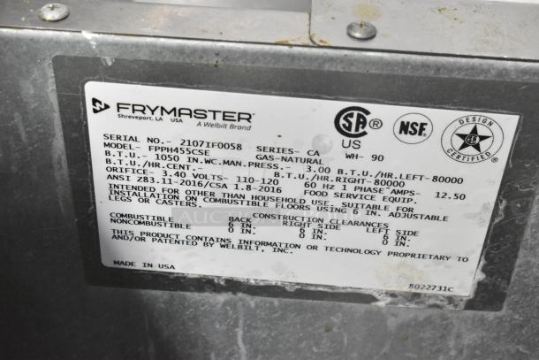 2021 Frymaster FPPH455CSE Stainless Steel Commercial Floor Style Natural Gas Powered 4 Bay Deep Fat Fryer w/ 8 Metal Fry Baskets and Filtration System on Commercial Casters. 80,000 BTU. - Image 16 of 18