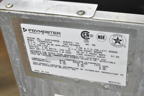 2021 Frymaster FPPH455CSE Stainless Steel Commercial Floor Style Natural Gas Powered 4 Bay Deep Fat Fryer w/ 8 Metal Fry Baskets and Filtration System on Commercial Casters. 80,000 BTU. - Image 18 of 18