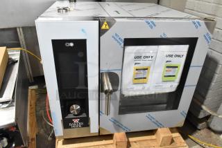 BRAND NEW SCRATCH AND DENT! 2016 Bakers Pride AEHE061R Stainless Steel Commercial Electric Powered Combi Convection Oven. 208 Volts, 3 Phase.