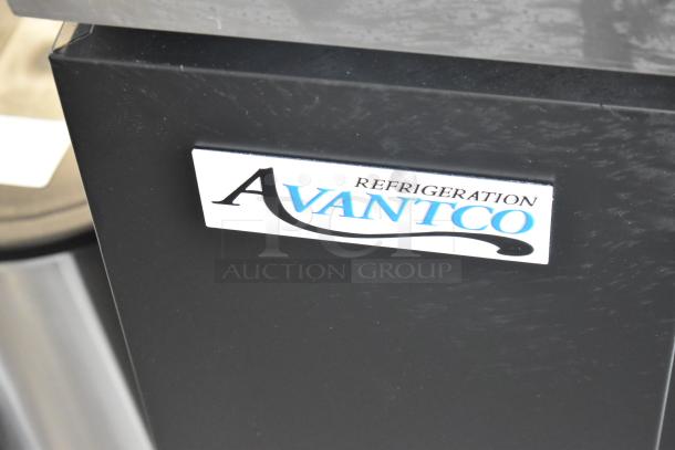 BRAND NEW SCRATCH AND DENT! 2024 Avantco 178UBB48SHC 48" Black Counter Height Narrow Sliding Glass Door Back Bar Refrigerator with LED Lighting. See Pictures for Broken Glass. 115 Volts, 1 Phase. Tested and Powers On But Does Not Get Cold - Image 4 of 7