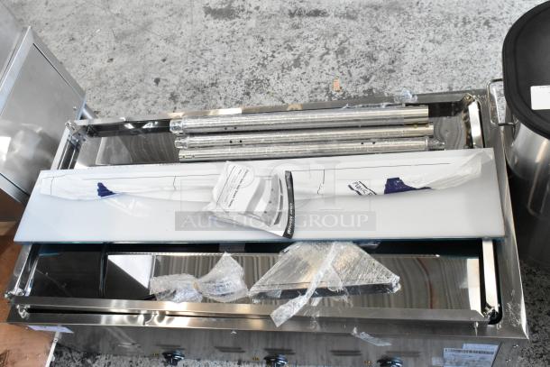BRAND NEW SCRATCH AND DENT! 2024 Avantco 177STE3S Stainless Steel Three Pan Open Well Electric Steam Table with Undershelf. 120 Volts, 1 Phase. - Image 3 of 9
