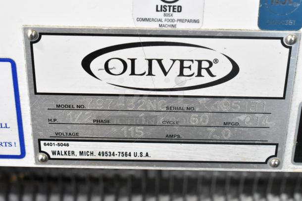 Oliver 797-32NC Metal Commercial Floor Style Bread Loaf Slicer. 115 Volts, 1 Phase. - Image 7 of 7