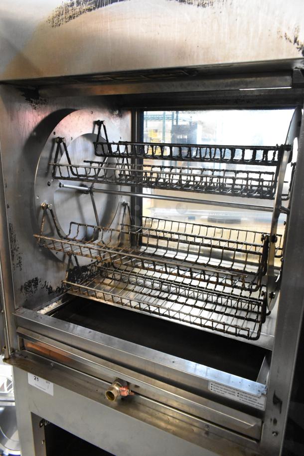 Fri-jado TDR 7-P Stainless Steel Commercial Floor Style Electric Powered Rotisserie Oven on Commercial Casters. 208 Volts, 3 Phase. - Image 6 of 7