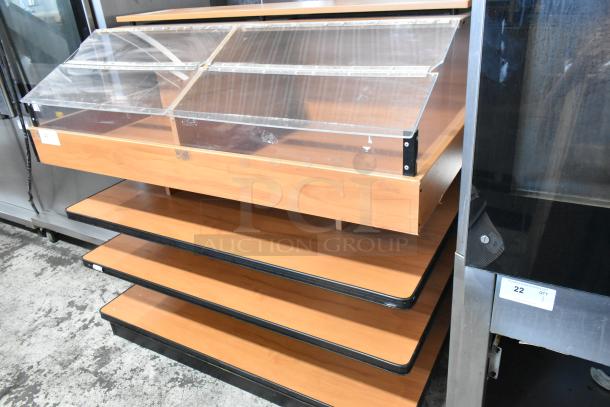 Wood Pattern Dry 2 Compartment Merchandiser Case w/ 3 Under Shelves. - Image 2 of 6