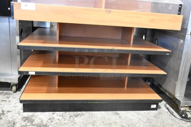 Wood Pattern Dry 2 Compartment Merchandiser Case w/ 3 Under Shelves. - Image 4 of 6