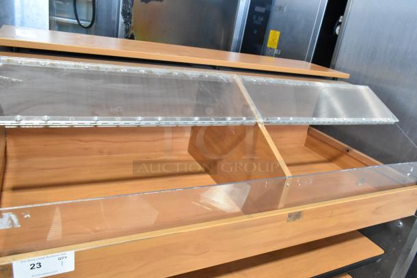 Wood Pattern Dry 2 Compartment Merchandiser Case w/ 3 Under Shelves. - Image 5 of 6