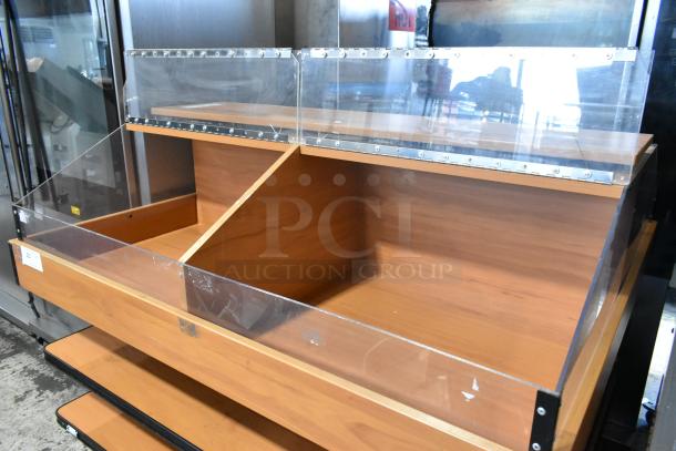 Wood Pattern Dry 2 Compartment Merchandiser Case w/ 3 Under Shelves. - Image 6 of 6