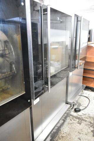 Fri-jado TDR 7-P Stainless Steel Commercial Floor Style Electric Powered Rotisserie Oven on Commercial Casters. 208 Volts, 3 Phase.