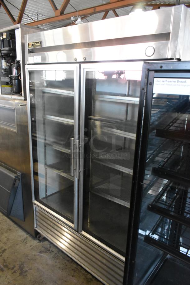 True T-49 Stainless Steel Commercial 2 Door Reach In Cooler Merchandiser w/ Racks on Commercial Casters. 115 Volts, 1 Phase. - Image 2 of 7