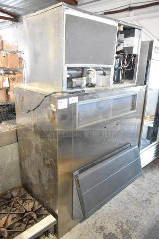 Hoshizaki KM-1300SAF Stainless Steel Commercial Ice Head on Follett Commercial Ice Bin. 208-230 Volts, 1 Phase. - Item #1192939