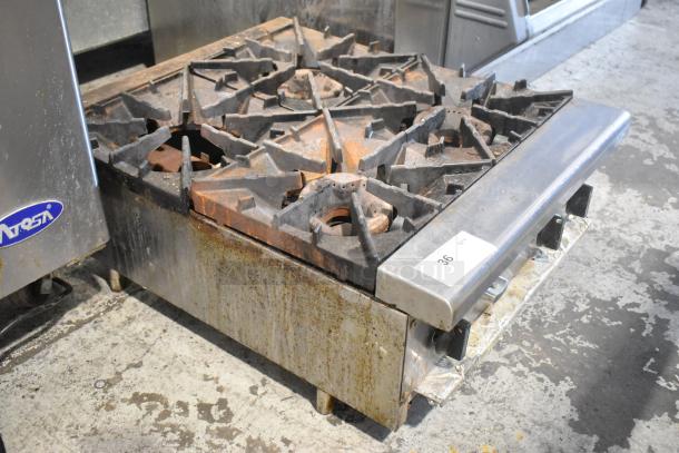 Radiance Stainless Steel Commercial Countertop Gas Powered 4 Burner Range. - Image 2 of 8