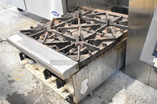 Radiance Stainless Steel Commercial Countertop Gas Powered 4 Burner Range. - Image 3 of 8
