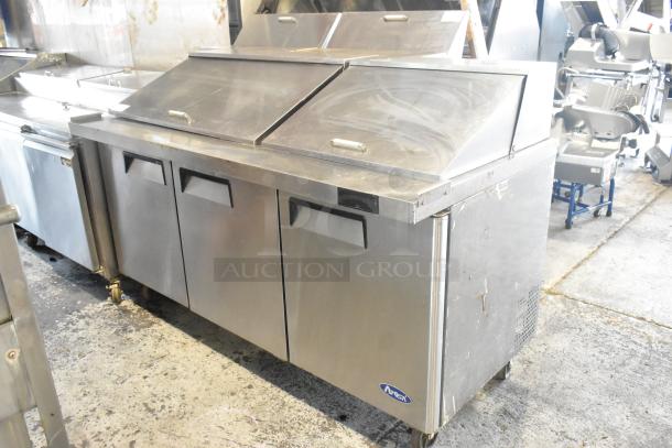 2019 Atosa MSF8308GR Stainless Steel Commercial Sandwich Salad Prep Table Bain Marie Mega Top on Commercial Casters. 115 Volts, 1 Phase. - Image 1 of 8