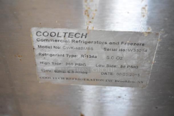 Cooltech CWK-48BMSS Stainless Steel Commercial Sandwich Salad Prep Table Bain Marie Mega Top on Commercial Casters. 115 Volts, 1 Phase. - Image 9 of 9