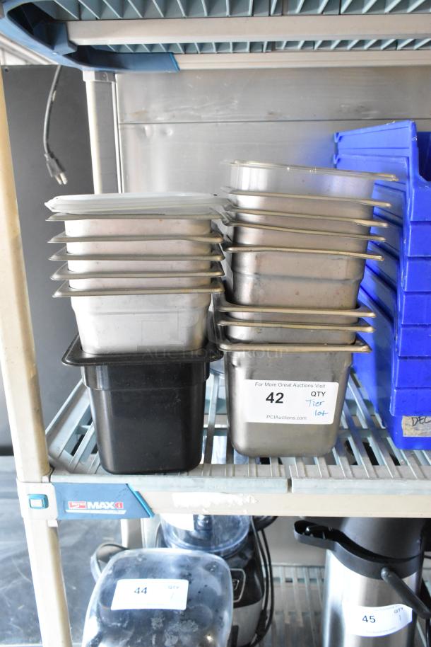 ALL ONE MONEY! Tier Lot of Various Items Including Stainless Steel and Poly Drop In Bins. - Image 2 of 3