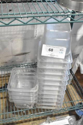 ALL ONE MONEY! Lot of 15 Clear Poly 1/6 Size Drop In Bins.