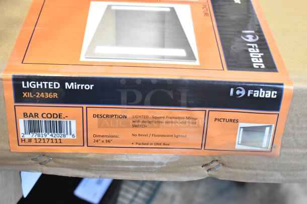 BRAND NEW SCRATCH AND DENT! Fabac XIL-2436R Lighted Mirror. - Image 3 of 3