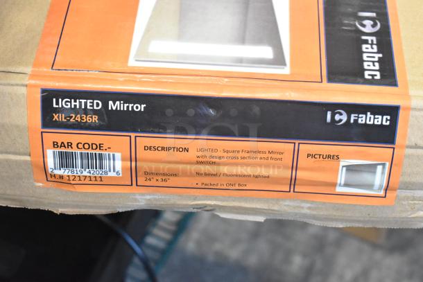 BRAND NEW SCRATCH AND DENT! Fabac XIL-2436R Lighted Mirror. - Image 3 of 3