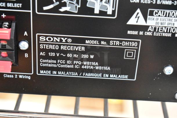 Sony STR-DH190 Stereo Receiver. 120 Volts, 1 Phase. - Image 11 of 12