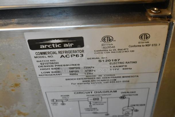 Arctic Air ACP63 Stainless Steel Commercial Countertop Refrigerated Rail. 115 Volts, 1 Phase. - Image 6 of 6