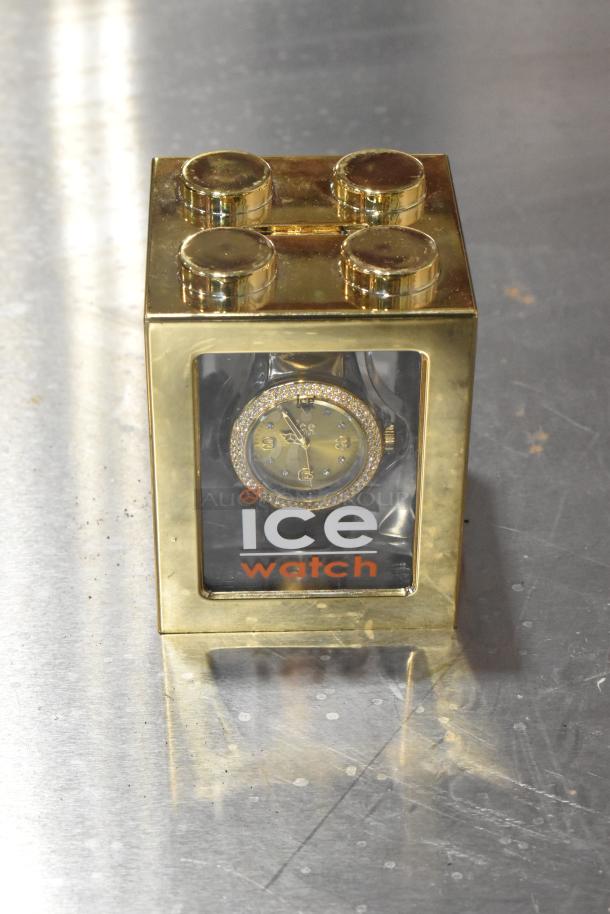 Gold Finish X000KPDG4N Unisex Ice Watch  w/ Swarovski Elements - Image 1 of 7