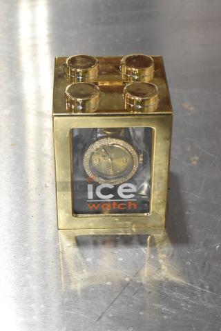 Gold Finish X000KPDG4N Unisex Ice Watch  w/ Swarovski Elements - Item #1193103