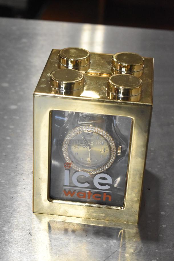 Gold Finish X000KPDG4N Unisex Ice Watch  w/ Swarovski Elements - Image 4 of 7