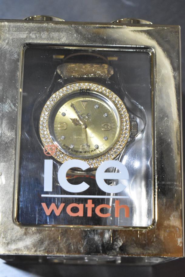 Gold Finish X000KPDG4N Unisex Ice Watch  w/ Swarovski Elements - Image 5 of 7