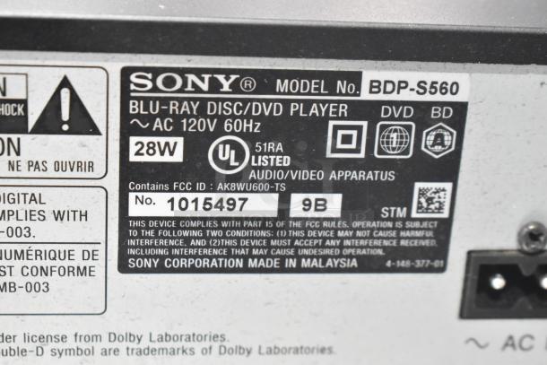 Sony BDP-S560 Blu-ray Disc/DVD Player - Image 8 of 8