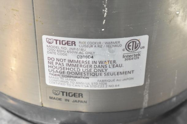 Tiger JNP-S18U Countertop Rice Cooker. 120 Volts, 1 Phase. - Image 9 of 9