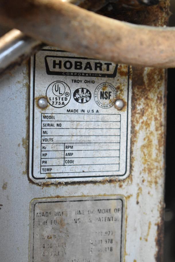 Hobart HCM450 Metal Commercial Horizontal Cutter Mixer. 200 Volts, 3 Phase. - Image 6 of 6