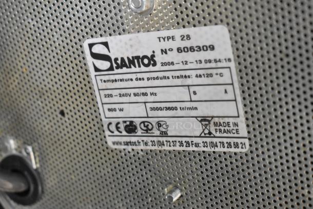 Santos Stainless Steel Countertop Juicer. 220-240 Volts, 1 Phase. - Image 10 of 10
