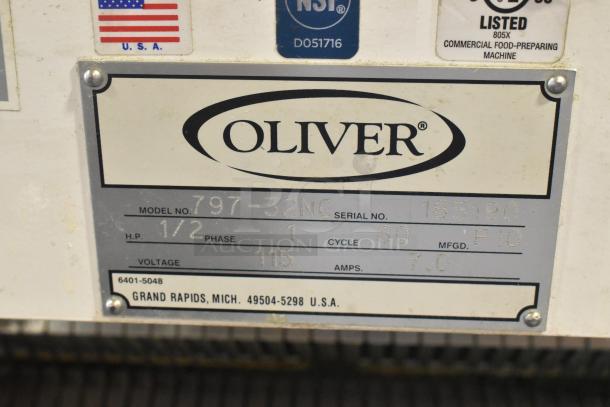 Oliver 797-32NC Metal Commercial Floor Style Bread Loaf Slicer. 115 Volts, 1 Phase. - Image 8 of 9