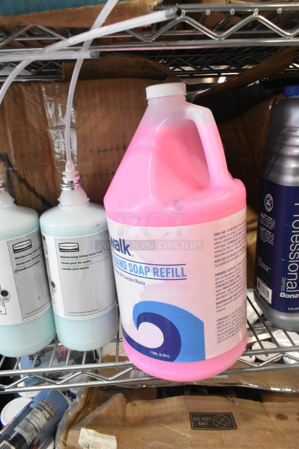ALL ONE MONEY! Tier Lot of Various Items Including Rubbermaid Moisturizing Lotion Hand Soap, Boardwalk Soap Refill, Bona Hardwood Floor Cleaner, Office Snax Sugar - Image 3 of 6