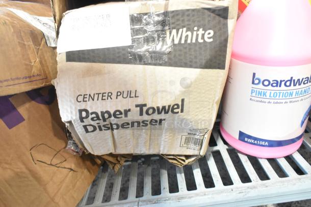 ALL ONE MONEY! Tier Lot of Various Items Including Boardwalk Hand Soap Refill, Paper Towel Dispenser, Lysol Bleach Cleaner. - Image 5 of 6
