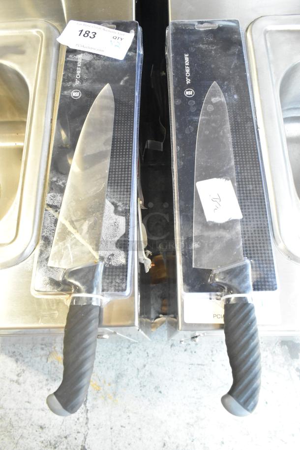 2 BRAND NEW SCRATCH AND DENT! Schraf 220VCHEFSM10  10" Chef Knife with TPRgrip Handle. 2 Times Your Bid! - Image 1 of 4