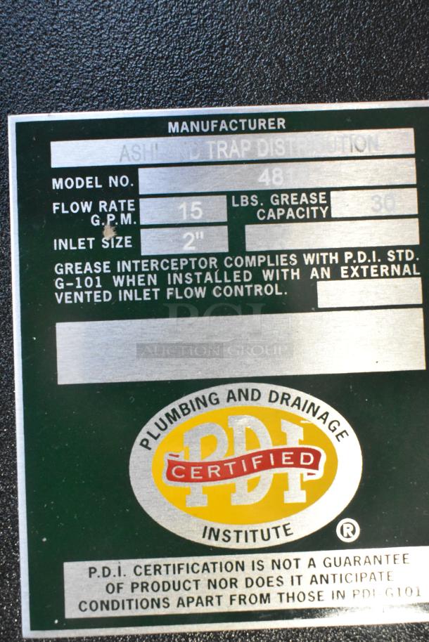 BRAND NEW SCRATCH AND DENT! Ashland PolyTrap 4815 30 lb. Grease Trap with Threaded Connections - Image 4 of 4