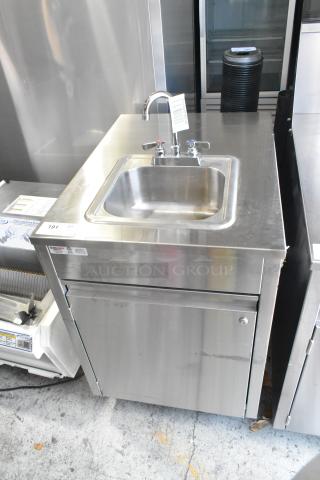 QualServ Stainless Steel Commercial Portable Sink on Commercial Casters. - Item #1193272